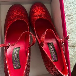 Beautiful ruby red sequin high heels
